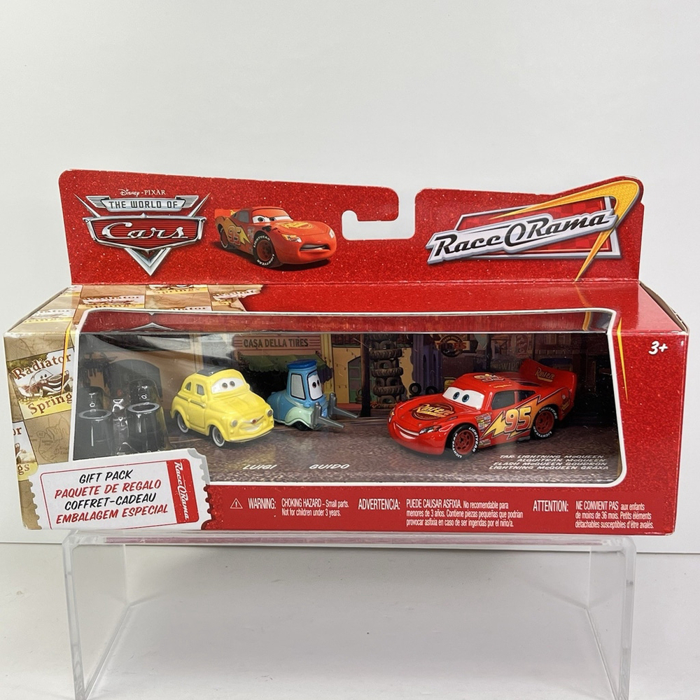 Rare Disney Pixar Cars 3-Car Gift Pack Luigi Guido Tar Lightning McQueen Toys
